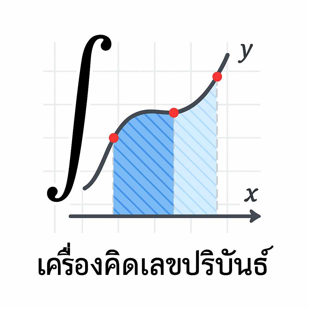เครื่องคิดเลขปริพันธ์ออนไลน์ | Integral Calculator พร้อมกราฟ โหนด และสเกลลอการิทึม
